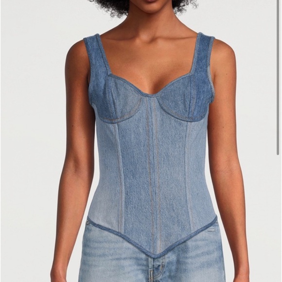 EB DENIM lace up bustier top - Picture 5 of 6